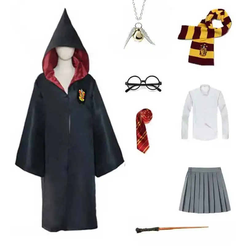 thumbnail image 1 of Disfraz de Halloween para niños y adultos, estilo Potter de la Escuela de Magia de Ravenclaw, bata de Cosplay para niños y niñas, trinchera para fiesta, 1 of 5