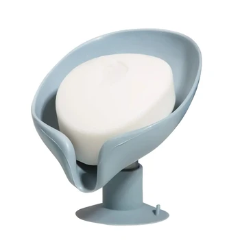 ที่วางสบู่แบบมีรูระบายน้ำ 1/2 ชิ้น, ที่วางสบู่ก้อน, ที่วางสบู่รูปใบไม้, ช่วยประหยัดสบู่, ยืดอายุการใช้งานของสบู่ 2