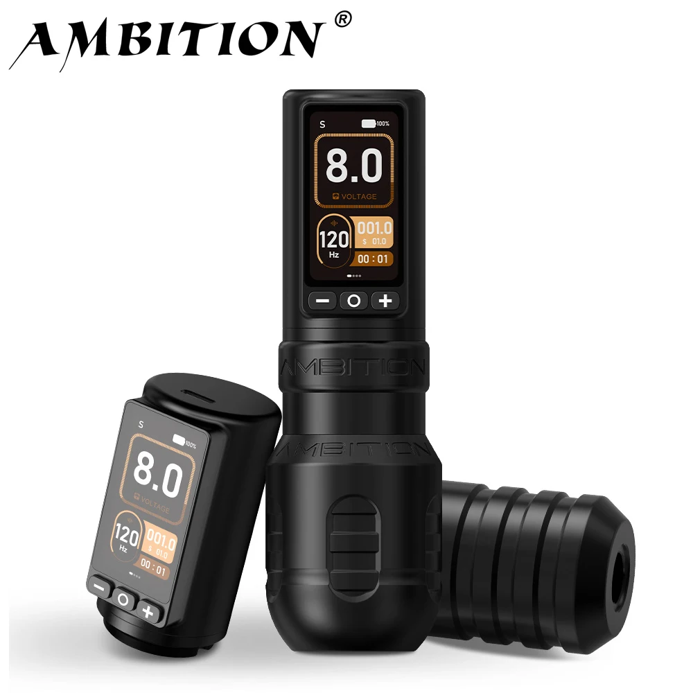 Tattoo Supplies Tattoo Pen Tattoo Motor Ambition Torden Max Wireless Tattoo Machine Straight Rod Brushless Motor Pen Stroke 4.0+3.5mm Battery 2400mAh Touch Color Screen