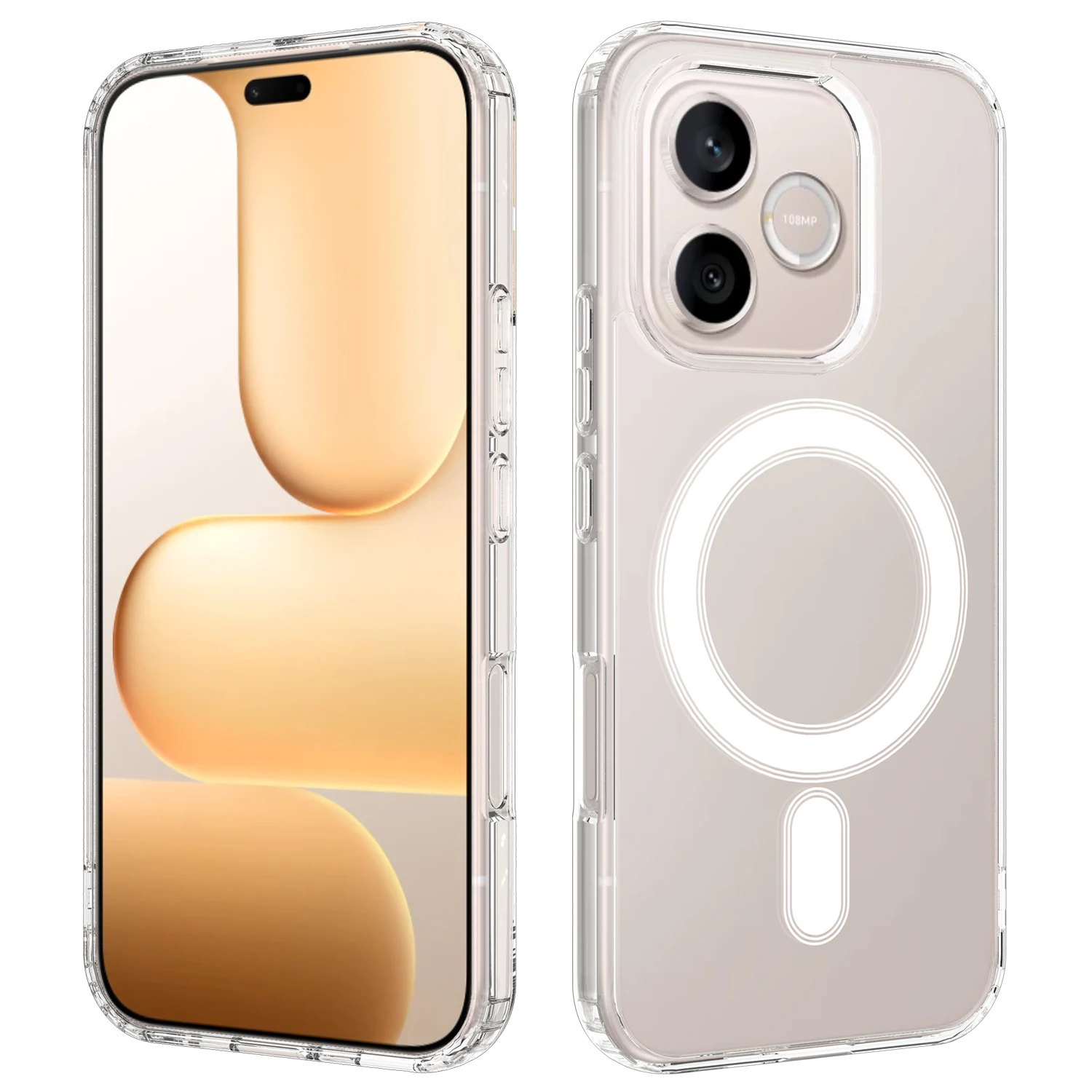 Shockproof Transparent Acrylic Back Case - Magnetic PC Hard Protective Cover