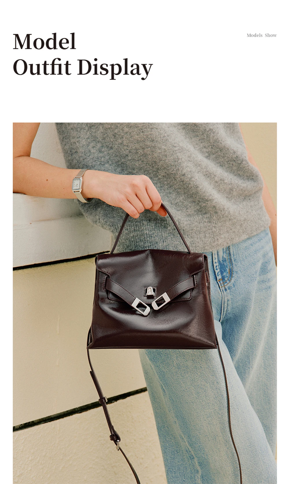 Microfiber synthetic leather tote, base view