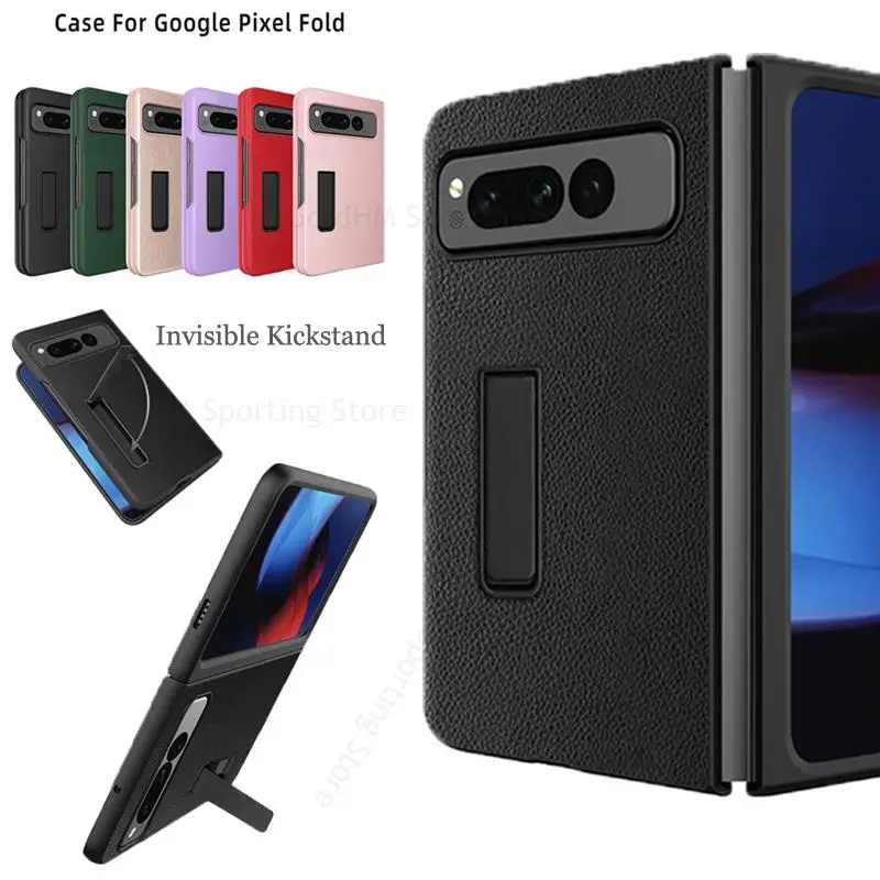 

Capa For Google Pixel Fold Leather Kickstand Phone Case For Google Pixel Fold Invisible Bracket Shockproof Cover For Pixel Fold