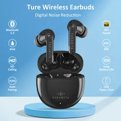 PARAMITA Wireless Bluetooth Headphones BT5.2 Waterproof Sport Headsets Call noise reduction Earphones With Gaming And EQ Mode