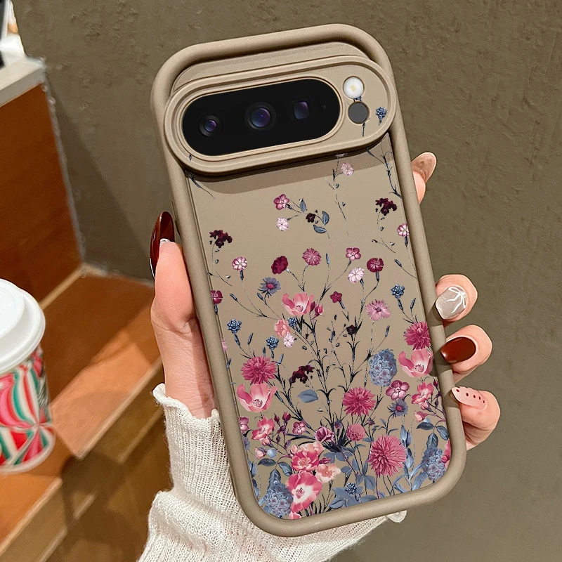 Retro Floral Soft Silicone Shockproof Phone Case Cover