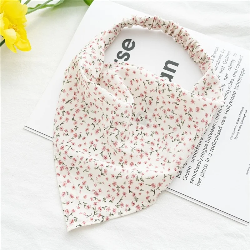 2022 sommer Vintage Print Blume Strand Bandana Haar Schal Mode Elastische Gummi Stirnbänder für Frauen Mädchen Haar Zubehör