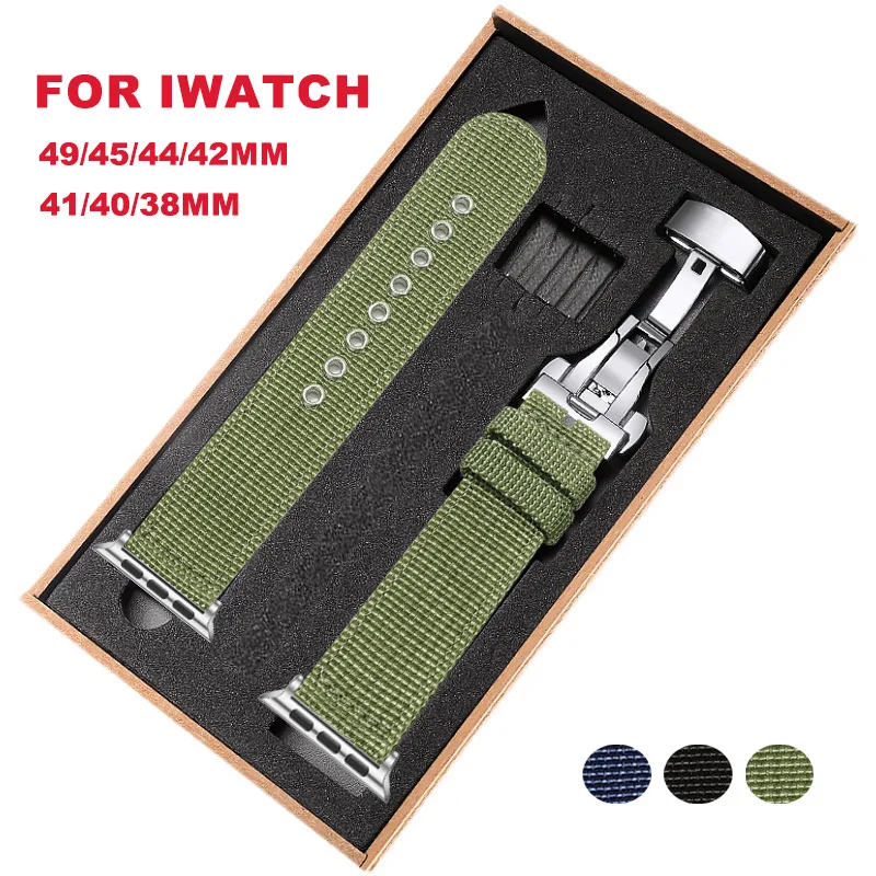 Stylish Canvas Nylon Band with Butterfly Buckle