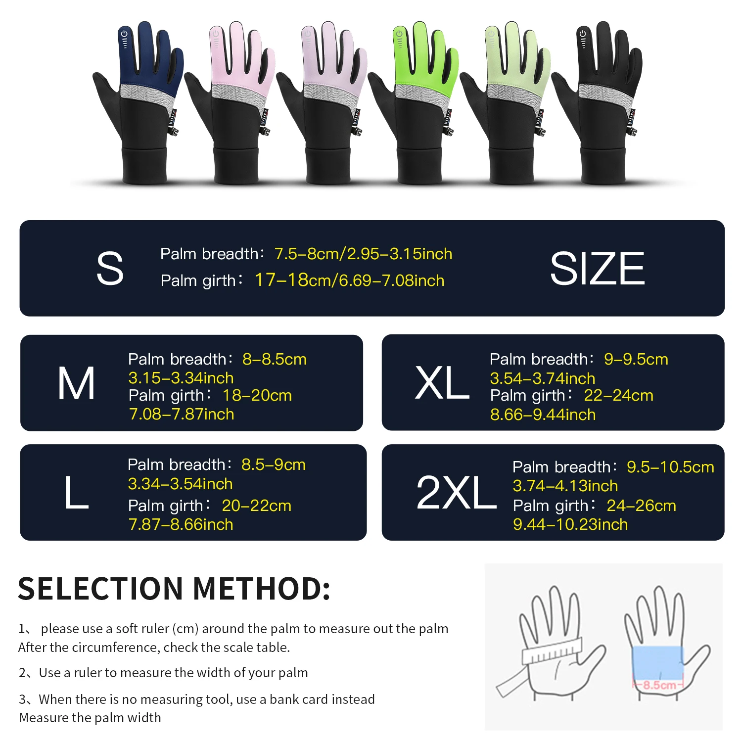 Mountaineering Hiking Camping Cycling Gloves Winter Touch Screen Bicycle Gloves Outdoor Windproof Motorcycle Warm Bike Gloves