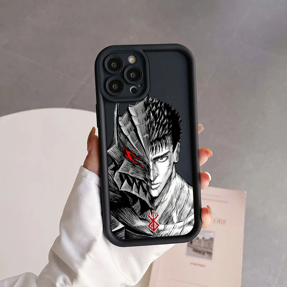 Anime Berserk Camera Protection Case For iPhone 15 14 13 12 11 Pro Max Mini XR XS X 7 8 Plus SE20 Soft TPU Back Cover Funda