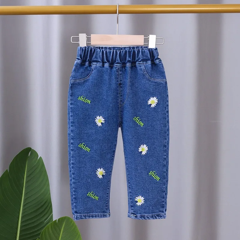 New Girls Spring Autumn One Piece Jeans Loose Soft Cartoon Sweet Lovely Fashion All-match Outdoor