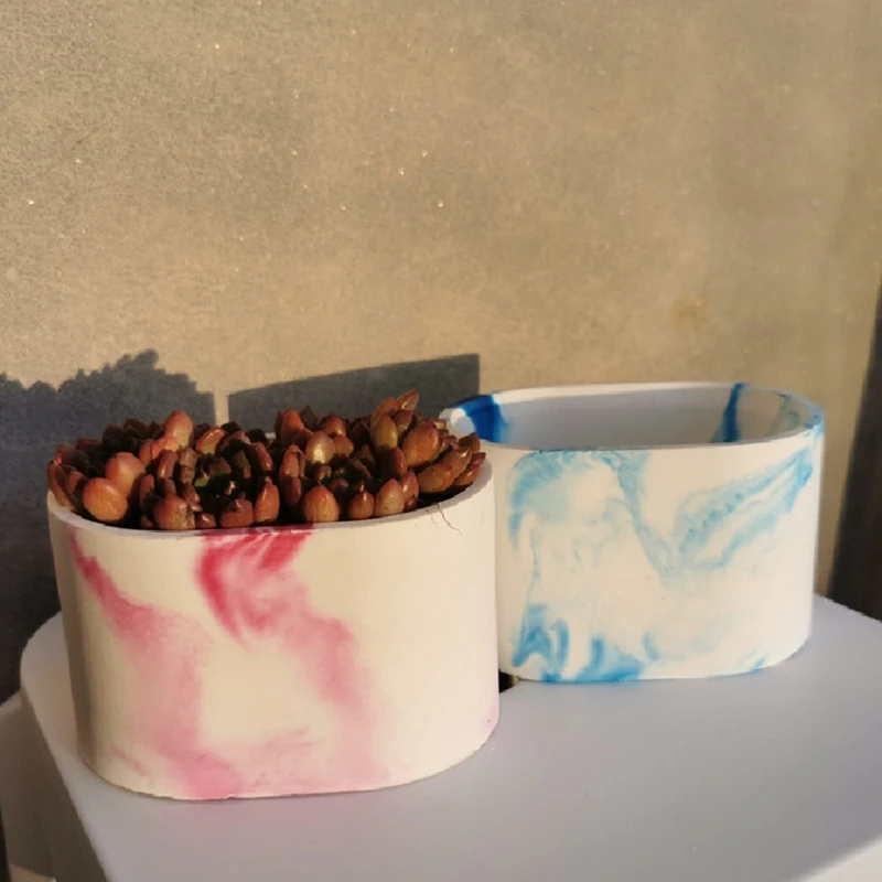 Flower Pot Mold Silicone Succulent Flowerpot Plant Vintage Mould Concrete Cement NEW