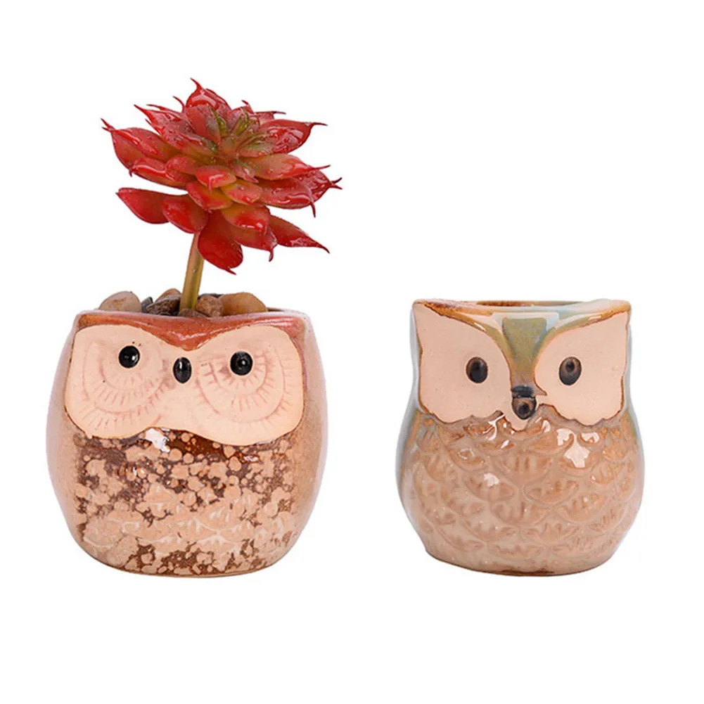 

6pcs/set Mini Ceramic Owl Succulent Plants Bonsai Pots Flower Home Desk Decor Owl Succulent Plants Bonsai Pots Mini