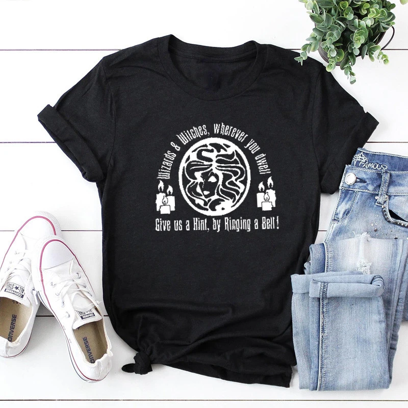 

Wizards and witches wherever you dwell womens muscle tank Foolish mortal haunted mansion tower of terror graphic tee