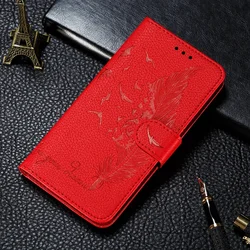 Premium Litchi Leather Book - Style Wallet Cover - Samsung A24 (Red)