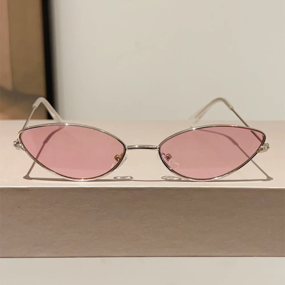 KLASSNUM Mode Kleine Cat Eye Sonnenbrille für Männer Frauen Retro Fahren Sonnenbrille Luxus Marke Metall Rahmen UV400 Shades Brillen – Detail 9