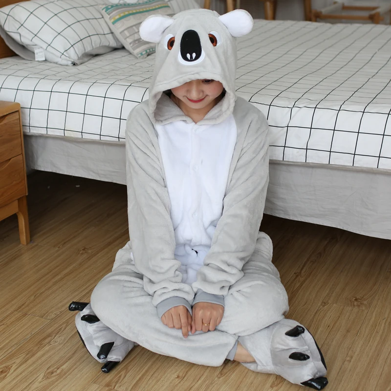 Kigurumi Koala Onesies Cartoon Pajamas For Adults Women Men Animal Pyjamas Hooded Onesie Pajama Anime Cosplay Costumes