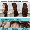 30 36 Inch 250 Density Chocolate Brown Body Wave 13x6 HD Lace Front Human Hair Wigs Brazilian Colored 13x4 Frontal Wig For Women 4