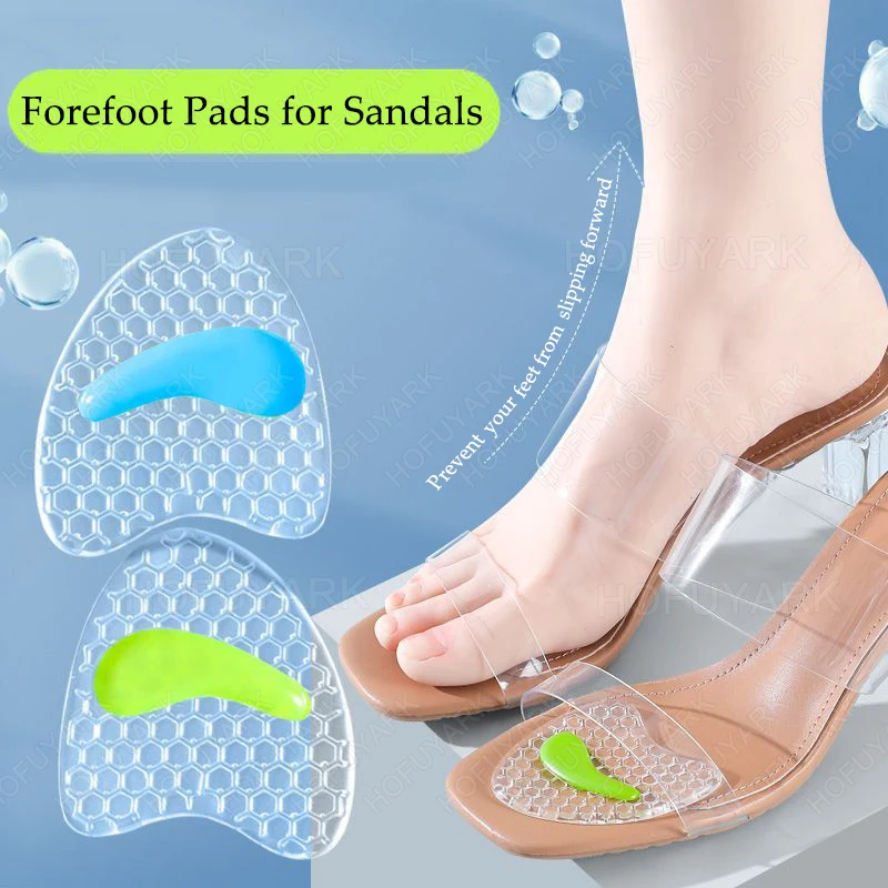 Soft Gel Forefoot Pads for Women High Heels Sandals Silicone Shoe Pads Insoles for Shoes Non-Slip Inserts Adjust Size Foot