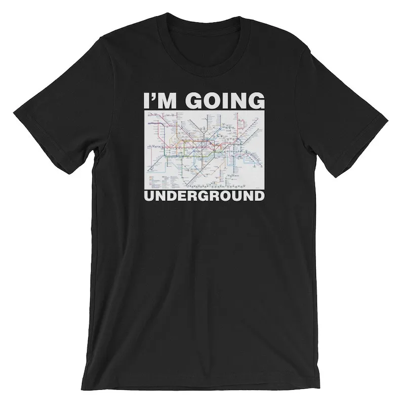 Sto Go Underground Cool T Shirt Tube Sign London Map Funny Humor Pride Best Souvenir Maniche Lunghe O Corte