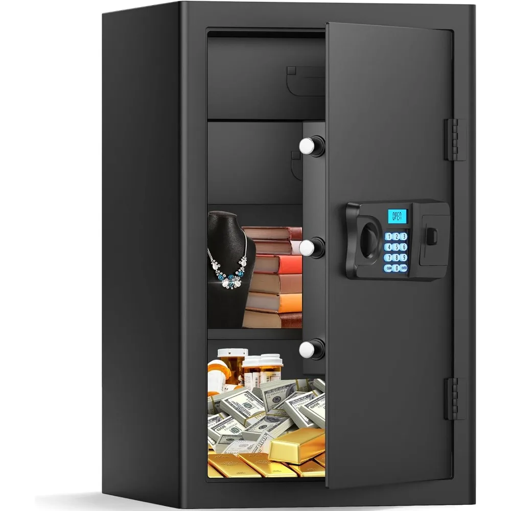 

4,0 большая семейная коробка для файлов, противопожарная и водонепроницаемая, противоугонная и пожарная коробка для файлов со съемными ящиками и полками, безопасная коробка для файлов