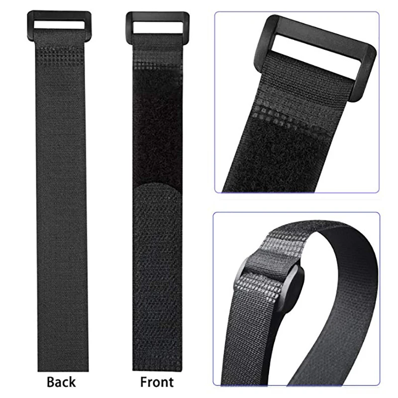 2cm * 20cm Nylon Reverse Buckle Hook Loop Fastener Cable Ties Velcroing Strap Sticky Line Finishing 10 Pcs/lot