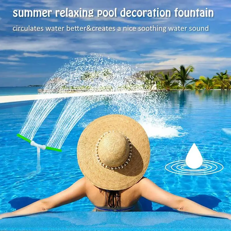 Pool-Waterfall-Fountains-Colorful-LED-Lights-Swimming-Pool-Fountain-Sprays-Pool-Water-Cooler-Sprinkler-Device-For.jpg Medence Vízesés Szökőkutak Színes Led -Es Lámpák Úszó Szökőkút Sprays Vízhűtő Sprinkler Készülék Az Udvar Dekorációjához - Image 3