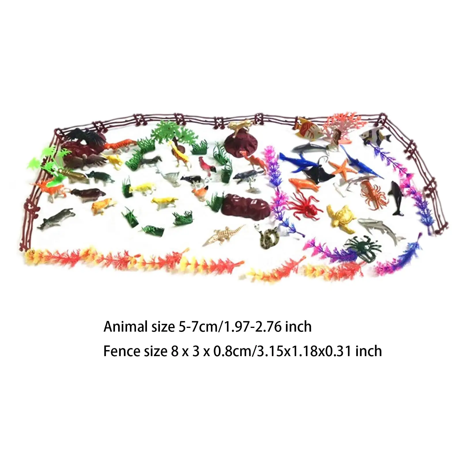 80 Pieces Animals Playset Party Favors Kids Educational Toys for Boys Girls