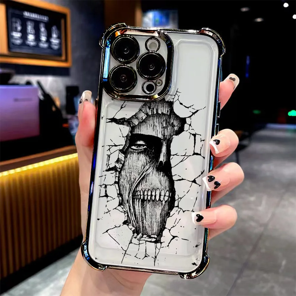 Stylish Attack On Titan Inspired Phone Case with Metallic Finish