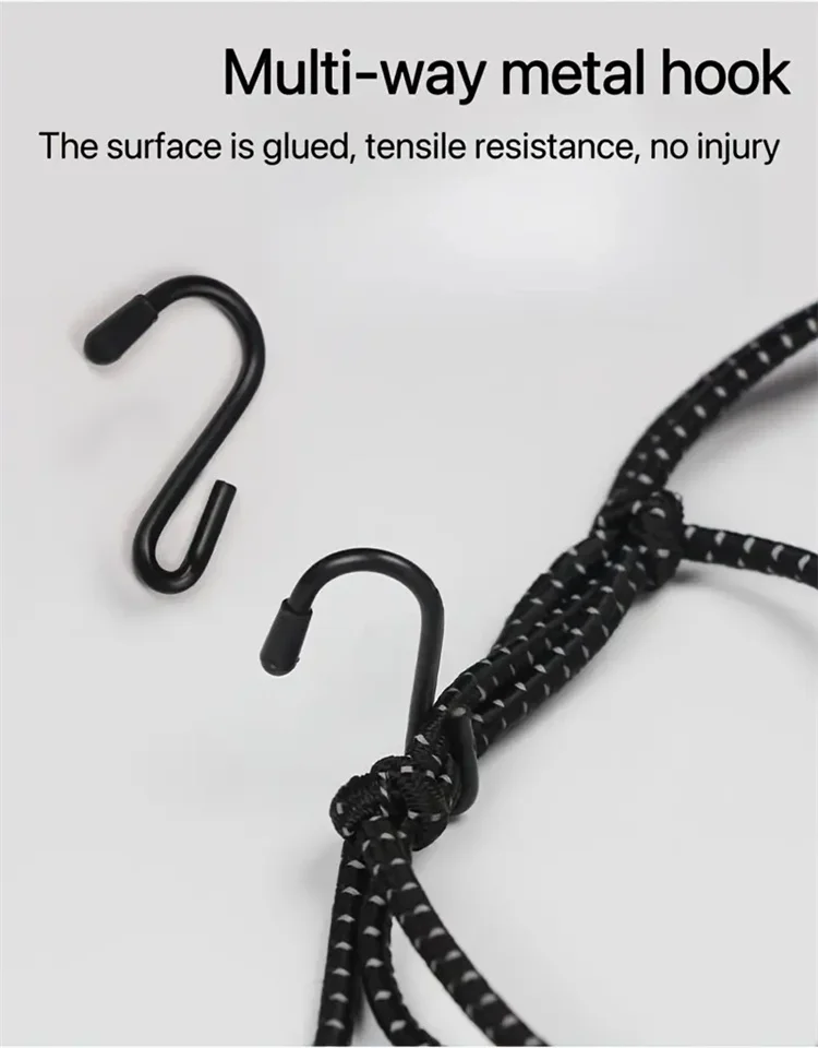 New Motorcycle Reflective Luggage Net Universal 6 Hooks Motorbike Helmet Mesh High Elasticity Moto Rear Seat Net Wear-resistant