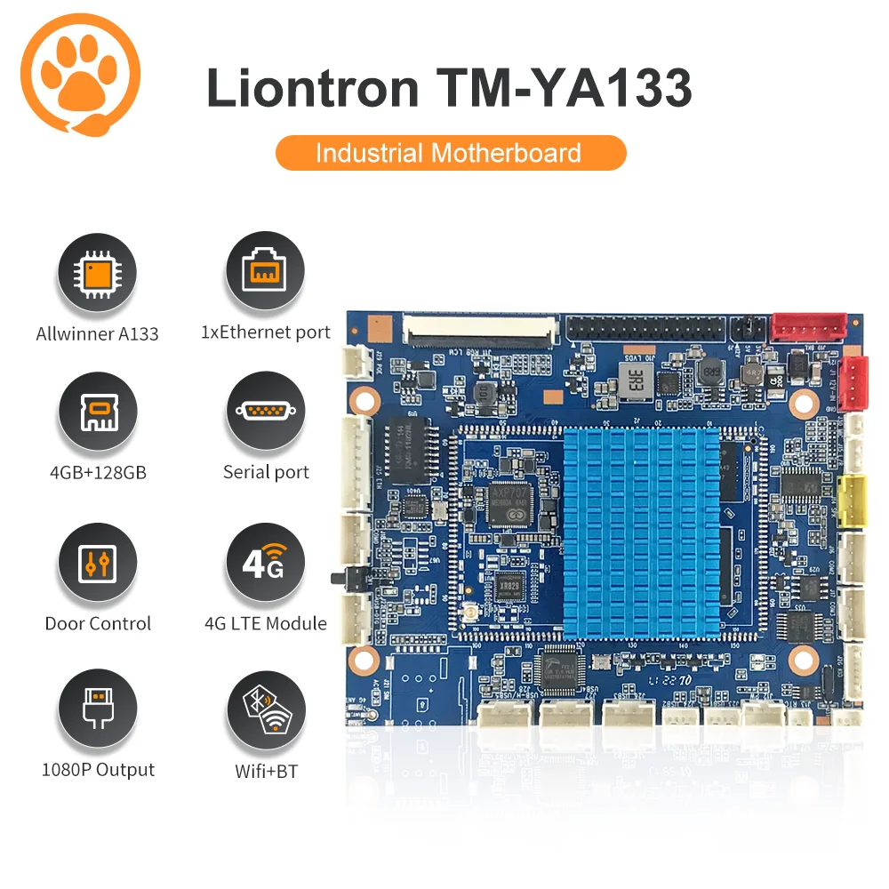 

Liontron Motherboard Allwinner A133 Quad-core Processor Mainboard 2GB 4GB LPDDR4 16GB eMMC Opensource Board Single Board Compute