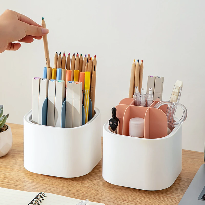 Multifunction 360° Rotating Pen Holder Pencil Makeup Brush Bucket Dust