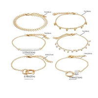 Trendy 6-Piece Stackable Bracelet Set with Adjustable Geometric & Tassel Design - Perfect for Everyday & Special Occasions 6
