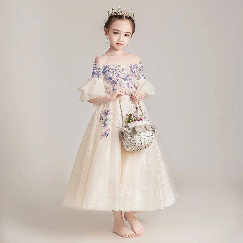 Kids Dress for Girls Costumes Wedding Birthday New Year Party Tail Evening Elegant Princess Summer Children’s Dress 4-12 Yrs