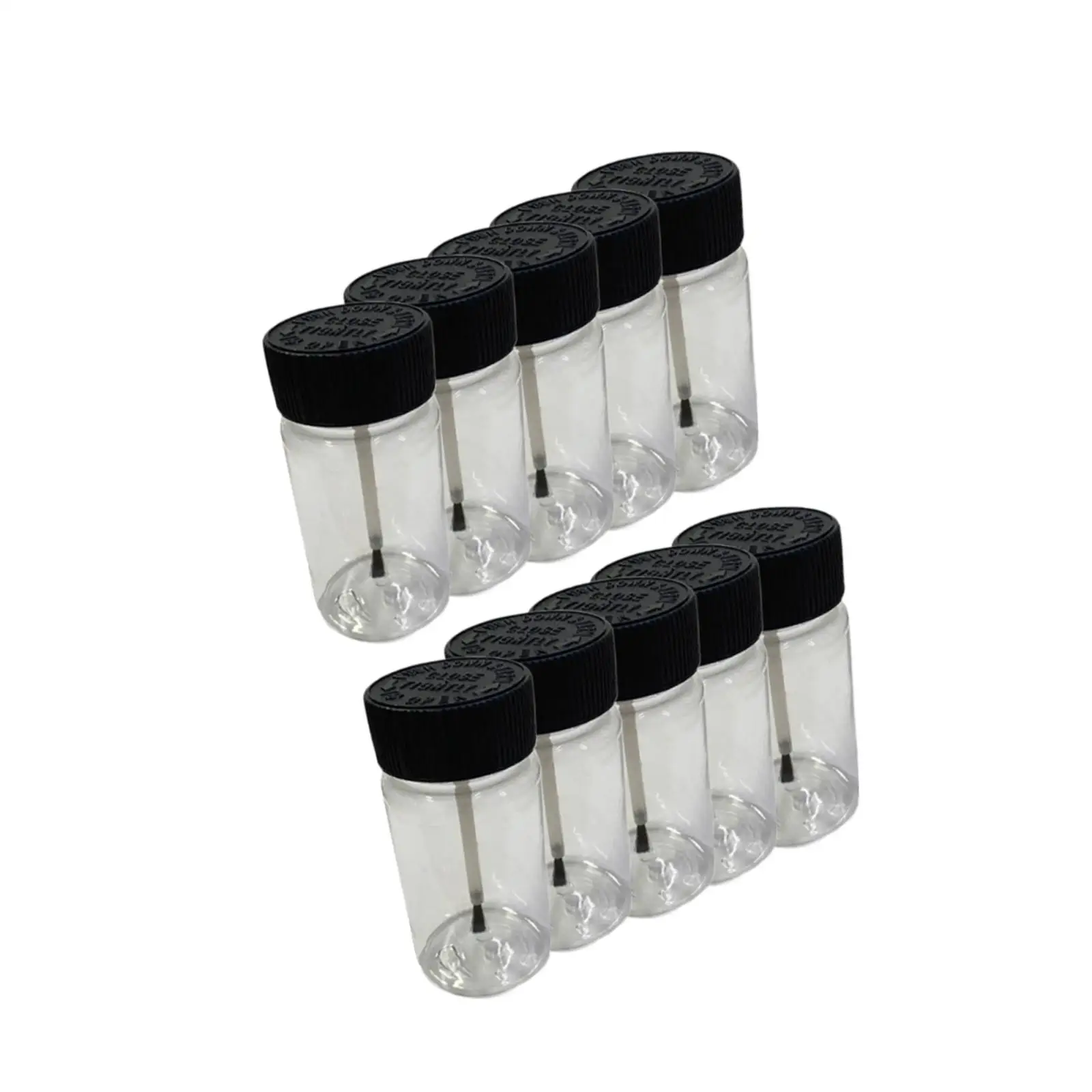 10Pcs Leftover Paint Containers Small Paint Bottles 60ml Reusable 2 oz Fluid Capacity with Brush and Lid Touch up Bottle