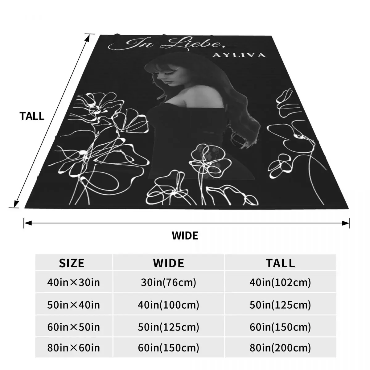 Ayliva In Liebe Flower Blankets Fleece Winter Breathable Soft Throw Blankets for Sofa Office Quilt 6