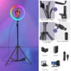 10in RGB Selfie Ring Light Tripod LED Fill Light Photography RingLight Phone Stand Holder Circle Lamp Trepied Streaming YouTobe 2 10in RGB Selfie Ring Light Tripod LED Fill Light Photography RingLight Phone Stand Holder Circle Lamp Trepied Streaming YouTobe 2