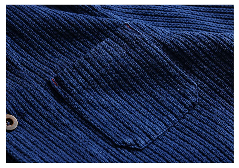 Indigo Cargo Jacke Männer Vintage Schwergewicht Baumwolle Blau gefärbte Arbeits kleidung Werkzeug jacke Französisch Retro Multi-Pocket Strickjacke Mantel – Detail 11