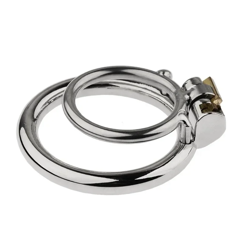 BDSM Double Penis Rings Cock Lock Prevent Erection Cheat Male Chastity Cages Erotic Metal Bondage Restraint Sex Toy For Men
