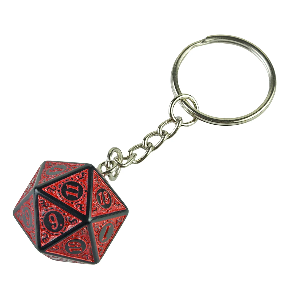 Polyhedral Keychain Funny Acrylic D20 Dice Key Ring For Women Men Handbag Pendants DIY Accessories Gift acrylic dice
