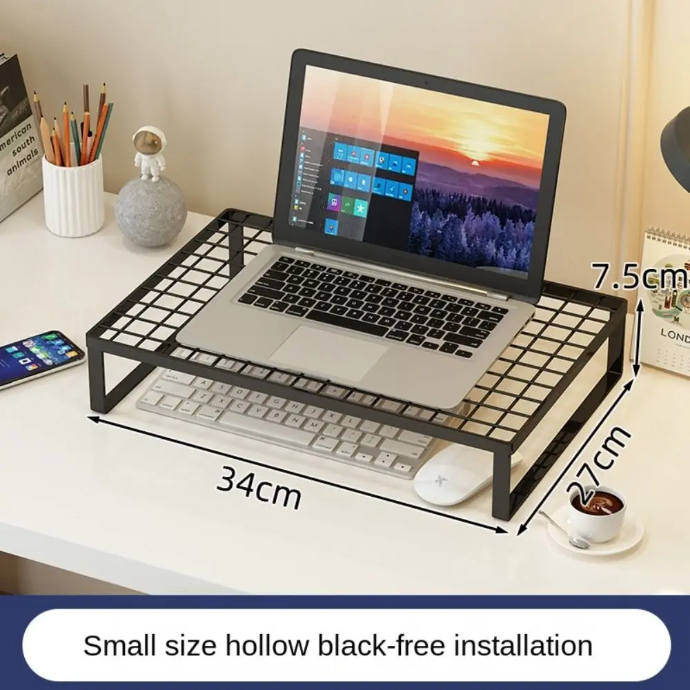 그리드 노트북 그리드 냉각 랙 냉각 검정/흰색 컴퓨터 높이기 스탠드 금속 휴대용 노트북 보관 선반 컴퓨터