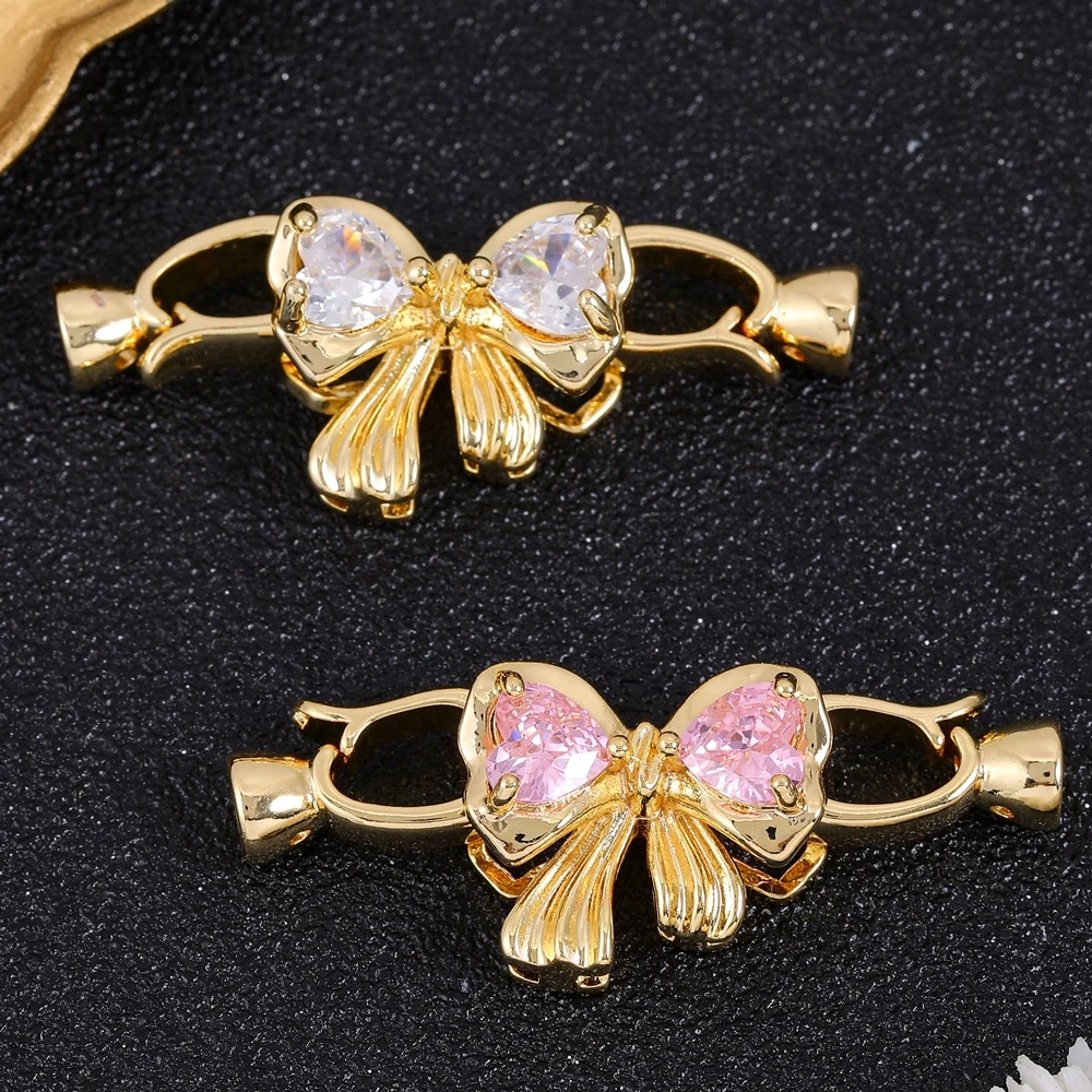 Juya 2 Teile/los 18K Überzogene Stecker Verschluss Verschluss Verschluss Verschlüsse Zubehör Für DIY Frauen Luxus Perlen Perlen Schmuck Machen – Detail 7