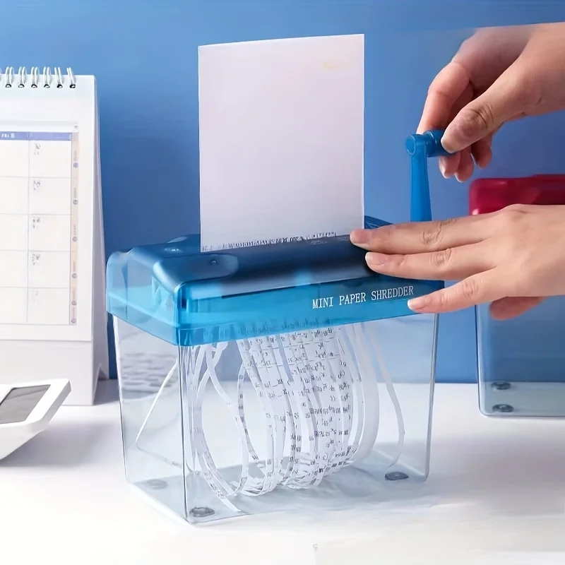 1pc Easy-to-Use Manual Paper Shredder for Sheets,Space-Saving Cross-Cut Design, Non-Slip Base,Ideal for Office,protable