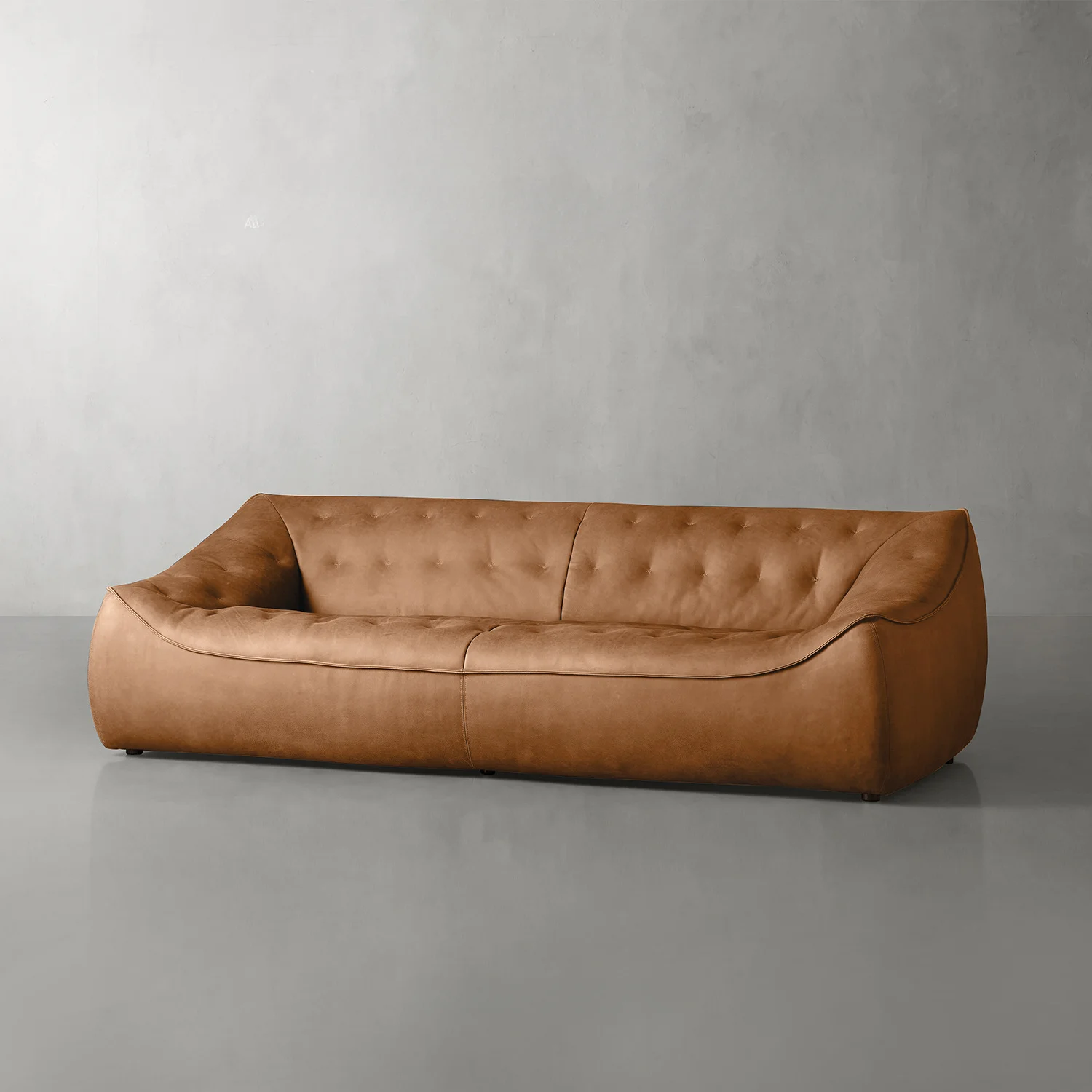 French retro medieval sofa Nordic straight row three wabi-sabi expression bean bag genuine leather combed oil