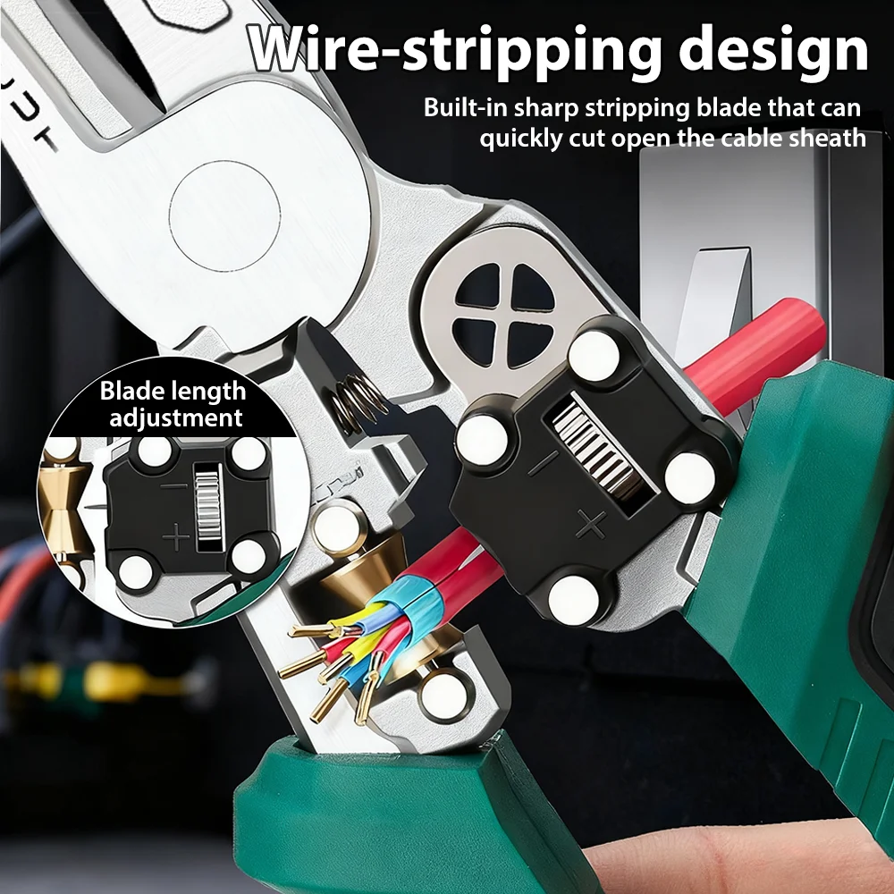 TINSOL Multifunctional Electrician Tool - Digital Display Wire Stripping & Cutting Pliers with Voltage Testing and Crimping Functions