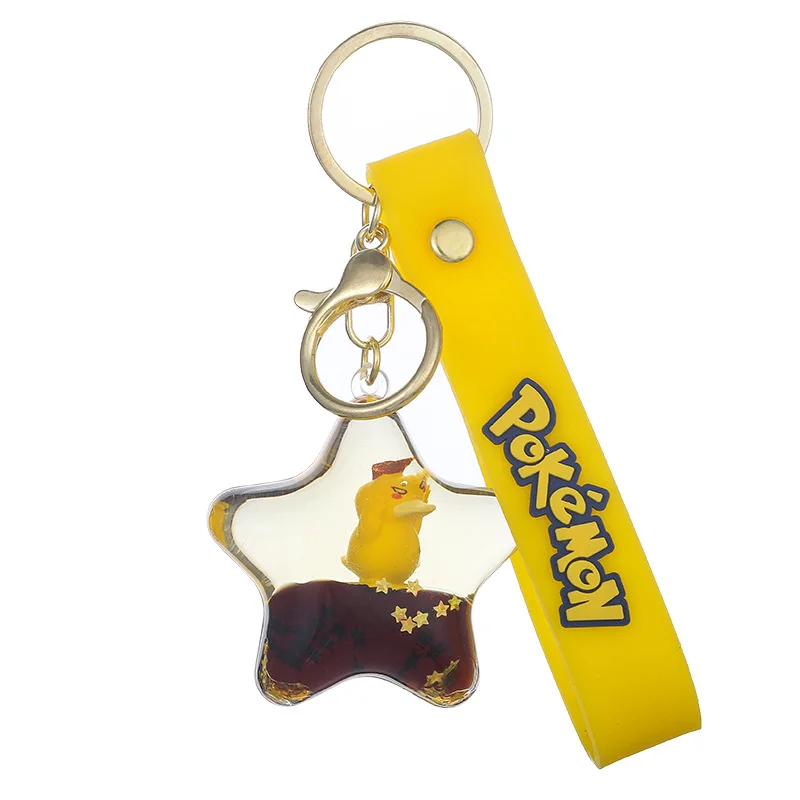 Netizens can reach duck keychains with oil floating cartoon figurine keychains, quicksand bottle pendants 5