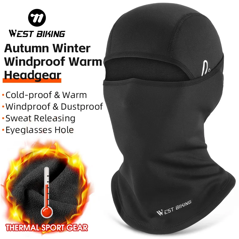 WEST BIKING Winter Warm Tactical Balaclava for Cycling Hiking Motorcycle MTB Full Face Windproof Mask Thermal Sport Gear