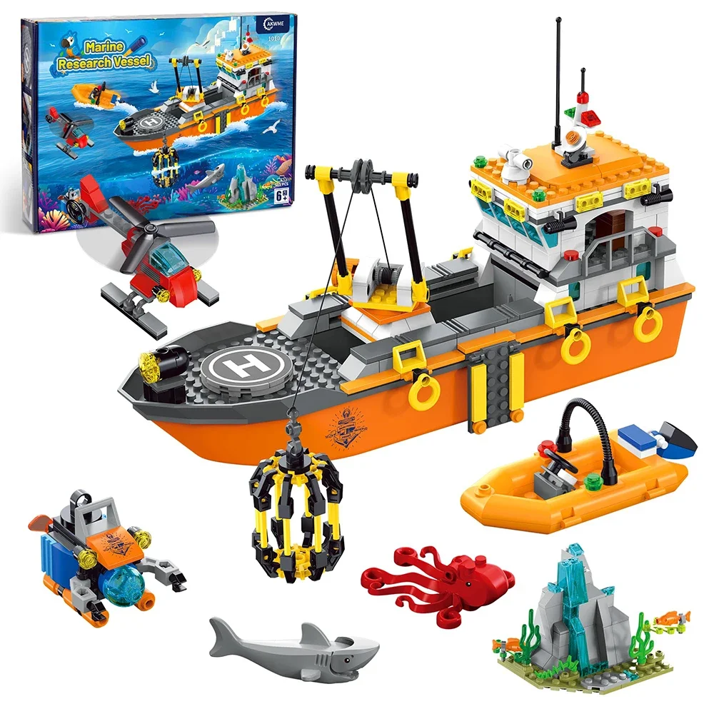 Ocean Exploration Lego Arctic Ship Deep Sea Exploration Vessel