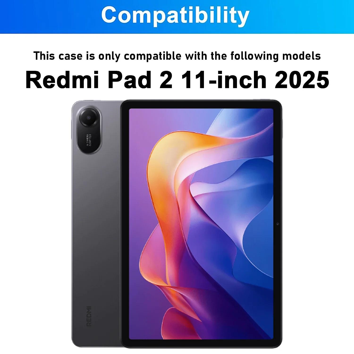 Xiaomi Redmi Pad 2 Premium Keyboard Cover with Removable Wireless Bluetooth Keyboard