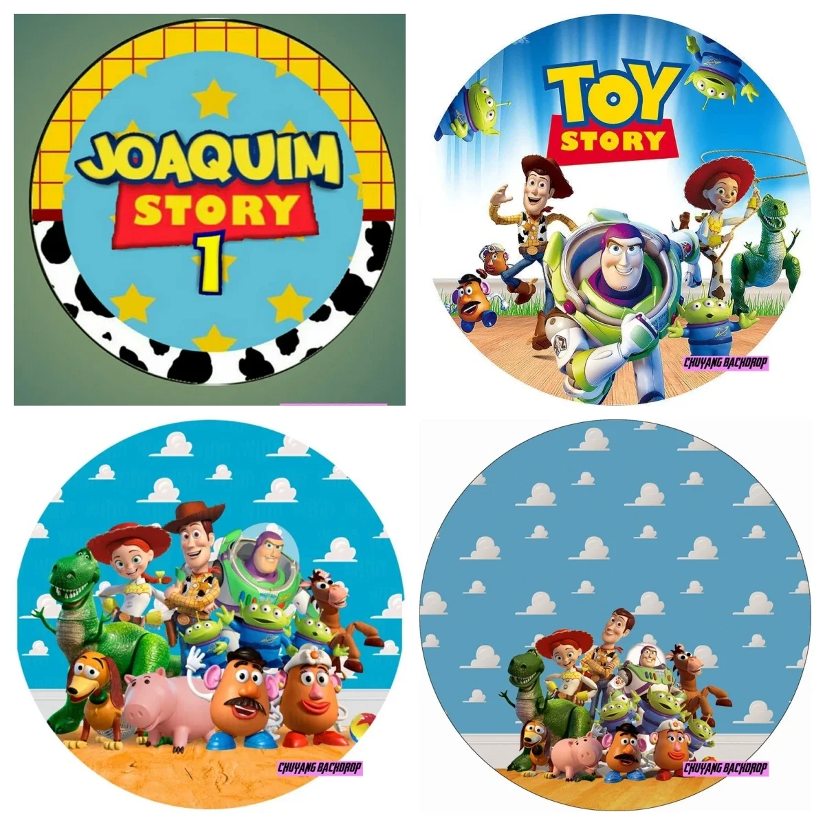 Toy Story Woody Jessie Round Circle Fondale Cover Carriage Girls Baby Shower Festa Di Compleanno Sfondo Plinth Covers Supply