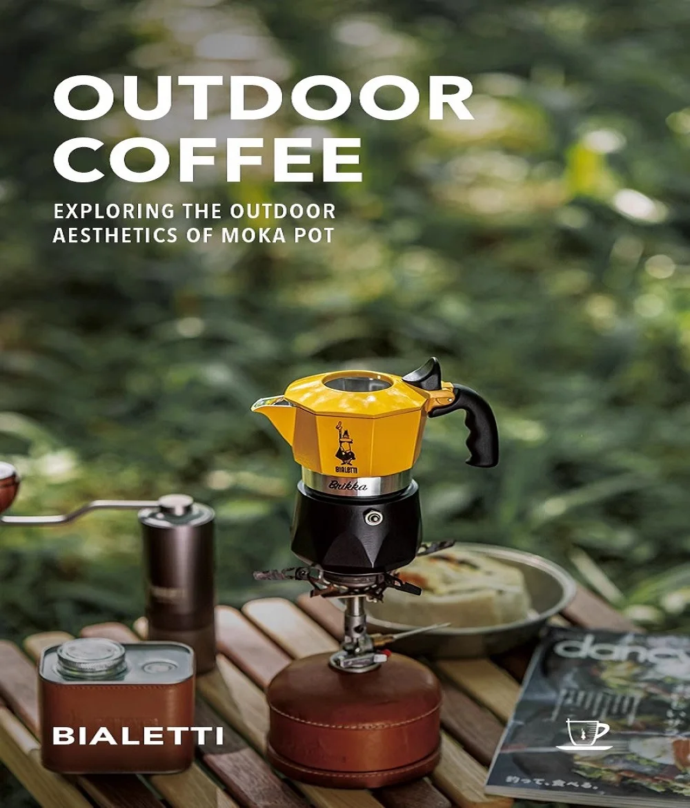Outdoor home use Billetti yellow double valve Moka pot espresso pot brewing outdoor pour-over coffee machine utensils
