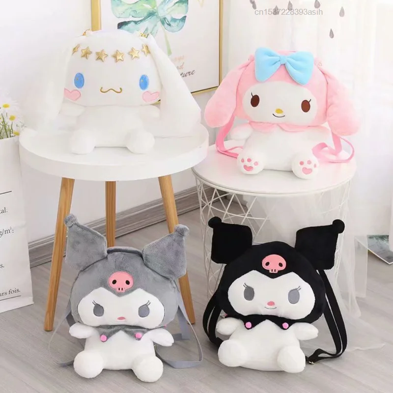 

Kawaii Sanrio Cinnamoroll Kuromi My Melody Plush Backpack Doll Shoulder Messenger Bag Sac Tote Crossbody Bag For Y2k Lolita Girl